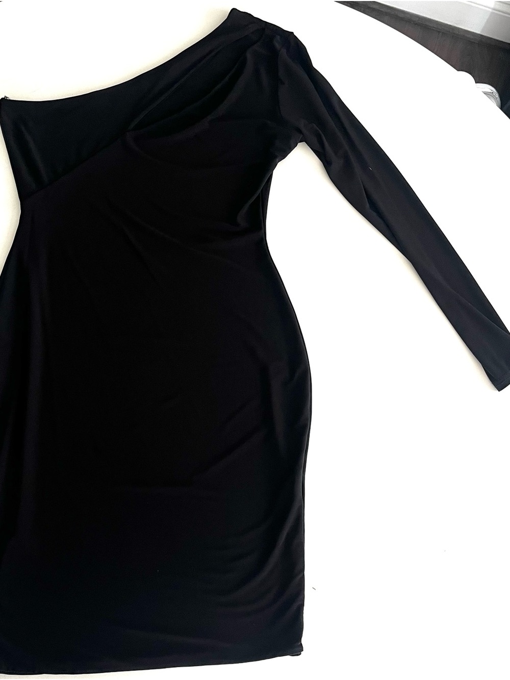 Nasty Gal Black One-Shoulder Long Sleeve Bodycon Dress